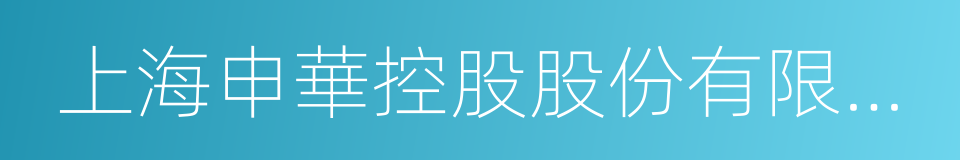 上海申華控股股份有限公司的同義詞