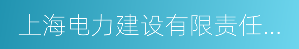 上海电力建设有限责任公司的同义词