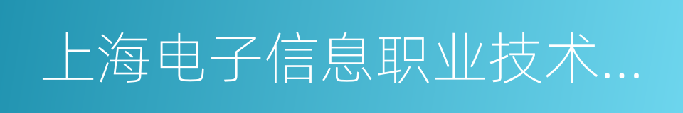 上海电子信息职业技术学院的同义词