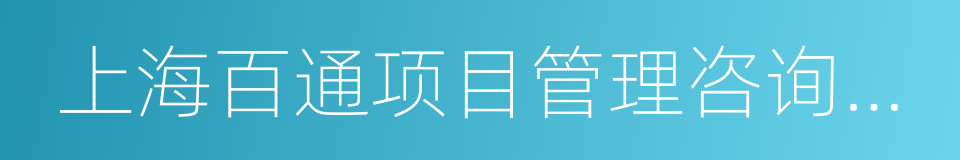 上海百通项目管理咨询有限公司的同义词