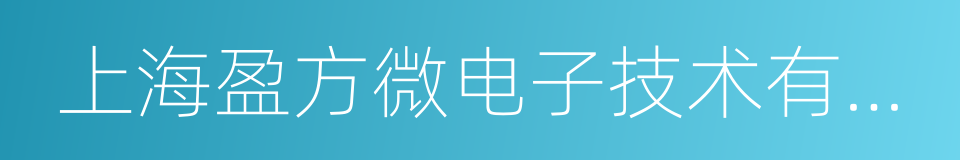 上海盈方微电子技术有限公司的同义词