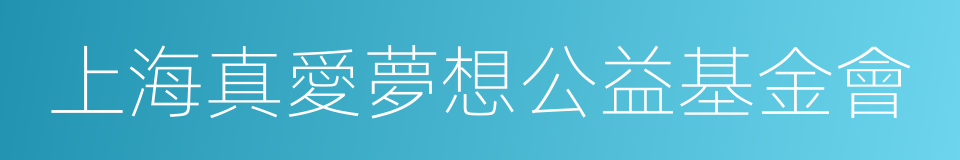 上海真愛夢想公益基金會的同義詞