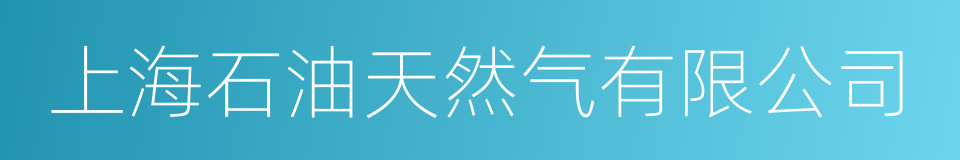 上海石油天然气有限公司的同义词