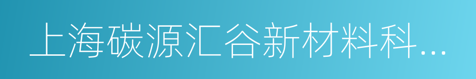 上海碳源汇谷新材料科技有限公司的同义词