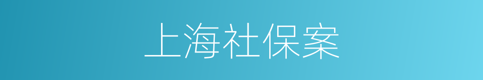 上海社保案的同义词