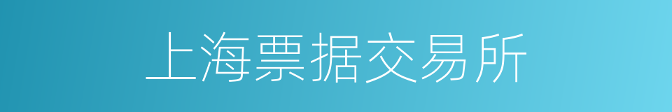 上海票据交易所的同义词