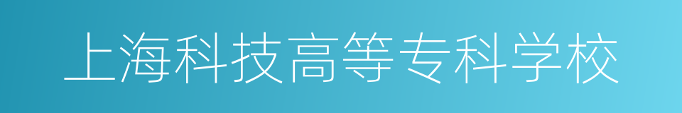 上海科技高等专科学校的同义词