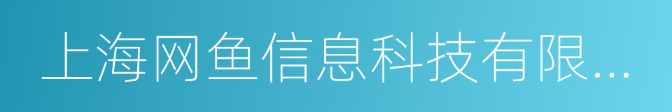 上海网鱼信息科技有限公司的同义词