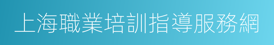 上海職業培訓指導服務網的同義詞
