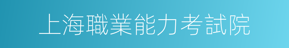 上海職業能力考試院的同義詞