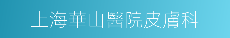 上海華山醫院皮膚科的同義詞