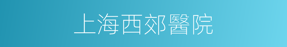 上海西郊醫院的同義詞