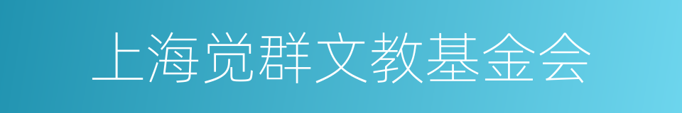 上海觉群文教基金会的同义词