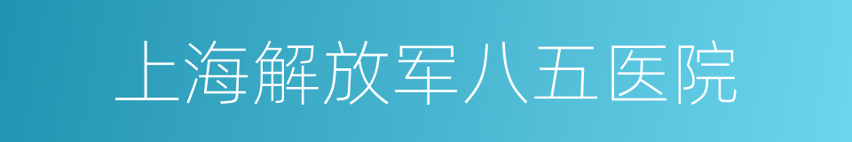 上海解放军八五医院的同义词