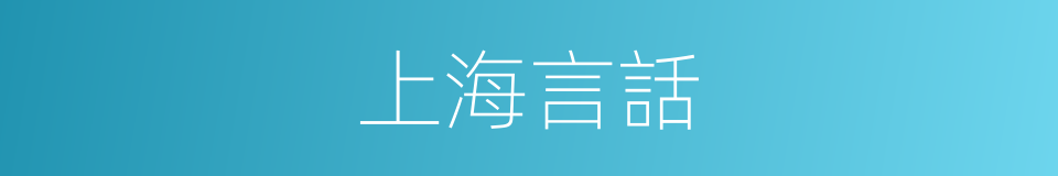 上海言話的同義詞