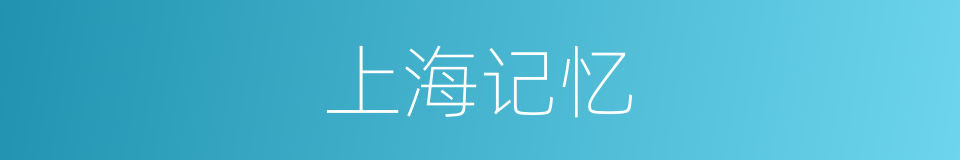 上海记忆的同义词