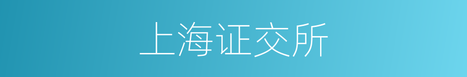 上海证交所的同义词
