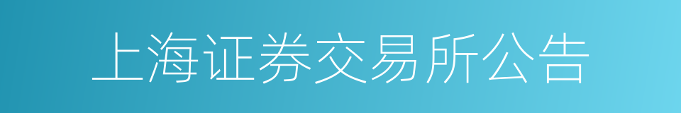 上海证券交易所公告的同义词