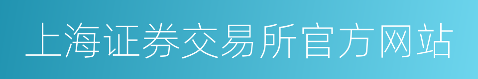 上海证券交易所官方网站的同义词