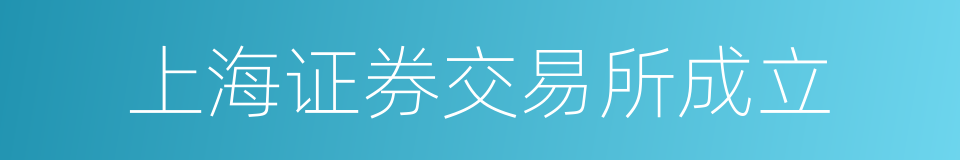 上海证券交易所成立的同义词