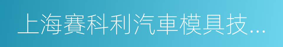 上海賽科利汽車模具技術應用有限公司的同義詞