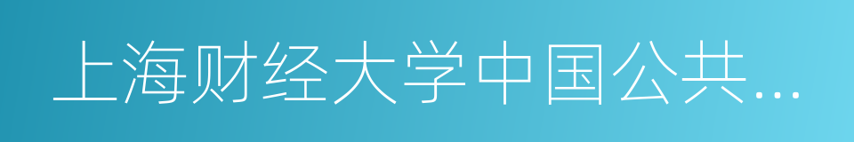 上海财经大学中国公共财政研究院的同义词