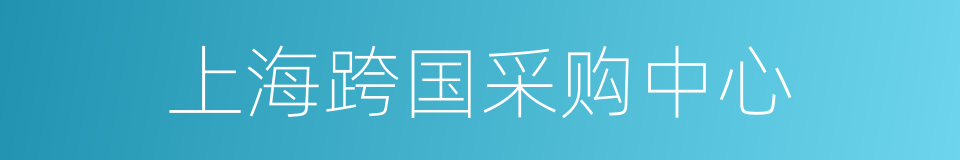 上海跨国采购中心的同义词