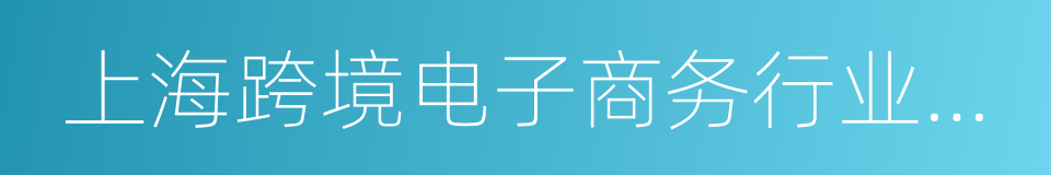 上海跨境电子商务行业协会的同义词