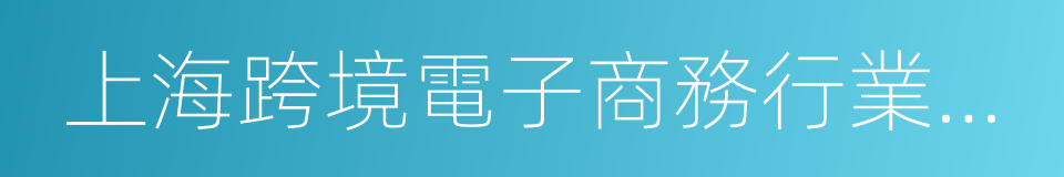 上海跨境電子商務行業協會的同義詞