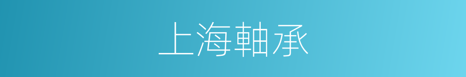 上海軸承的同義詞