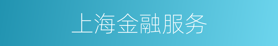 上海金融服务的同义词