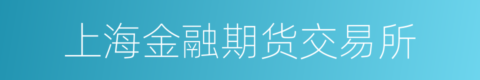 上海金融期货交易所的同义词