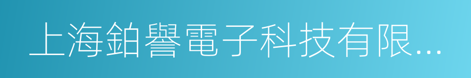 上海鉑譽電子科技有限公司的同義詞