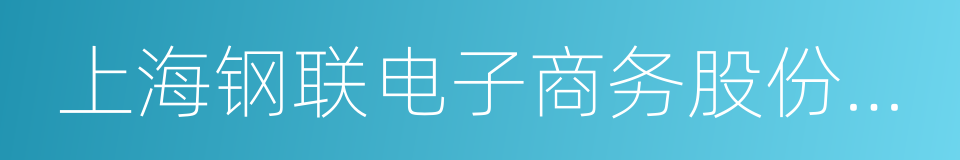 上海钢联电子商务股份有限公司的同义词