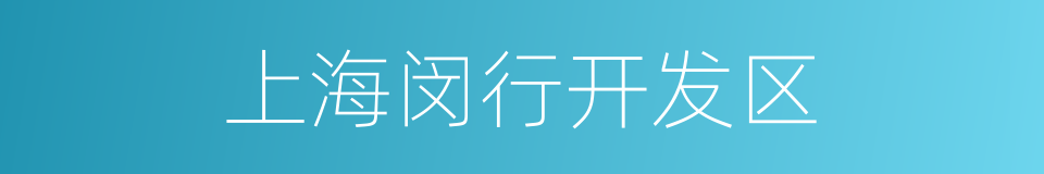 上海闵行开发区的同义词