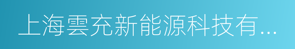 上海雲充新能源科技有限公司的同義詞