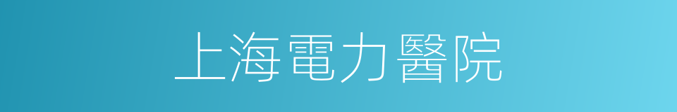上海電力醫院的同義詞