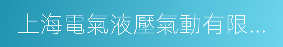 上海電氣液壓氣動有限公司的同義詞