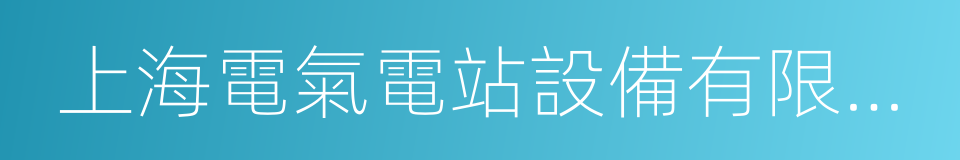 上海電氣電站設備有限公司的同義詞