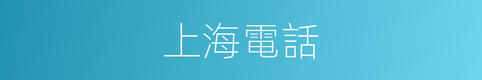 上海電話的同義詞