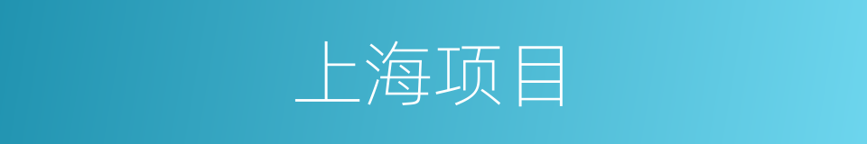 上海项目的同义词