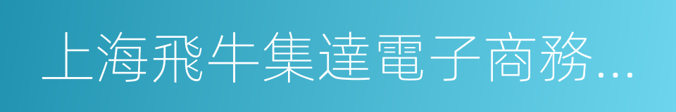 上海飛牛集達電子商務有限公司的同義詞