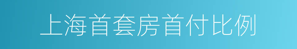 上海首套房首付比例的同义词