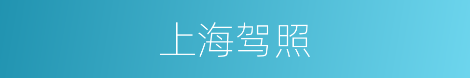 上海驾照的同义词