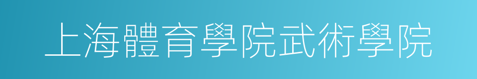 上海體育學院武術學院的同義詞