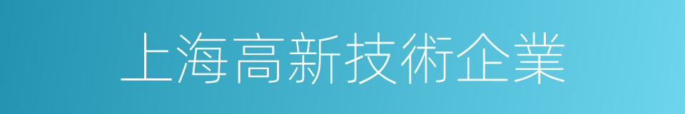 上海高新技術企業的同義詞