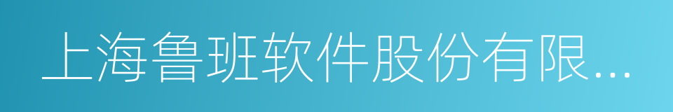 上海鲁班软件股份有限公司的同义词