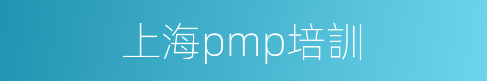 上海pmp培訓的同義詞