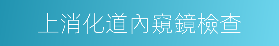 上消化道內窺鏡檢查的同義詞