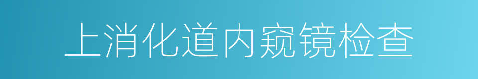 上消化道内窥镜检查的同义词